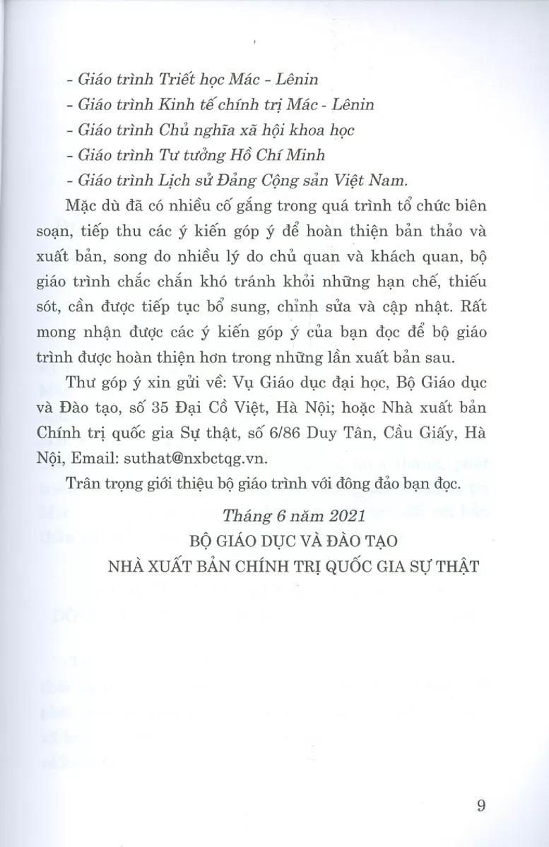 Sách - Giáo Trình Kinh Tế Chính Trị Mác-Lênin (Dành Cho Bậc Đại Học Hệ Chuyên Lý Luận Chính Trị) (Tái Bản 2025)