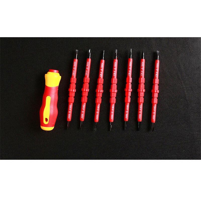 High Quality 8PCS VDE Electricians Screwdriver Set Tool Electrical Fully Insulated High Voltage Multi Screw Head Type