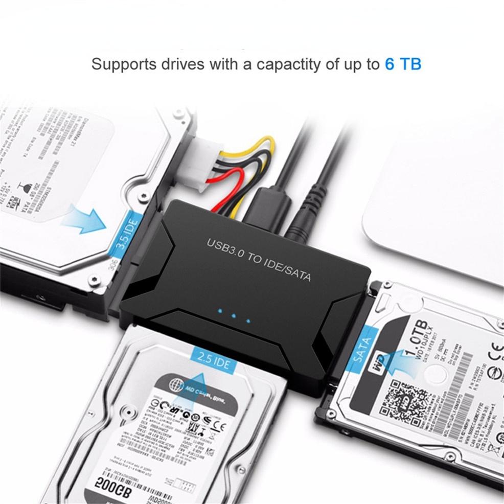 LccKaa SATA to USB IDE Adapter USB 3.0 Sata 3 Cable for 2.5 3.5 Hard Disk Drive HDD SSD Converter IDE SATA Adapter With Power