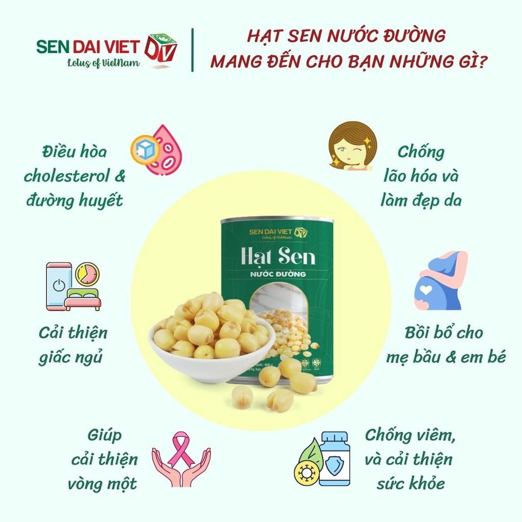 Hạt Sen Nước Đường- Hương Vị Thơm Ngon, Dễ Dàng Sử Dụng, ĐV- Sen Đại Việt- Lon 460g