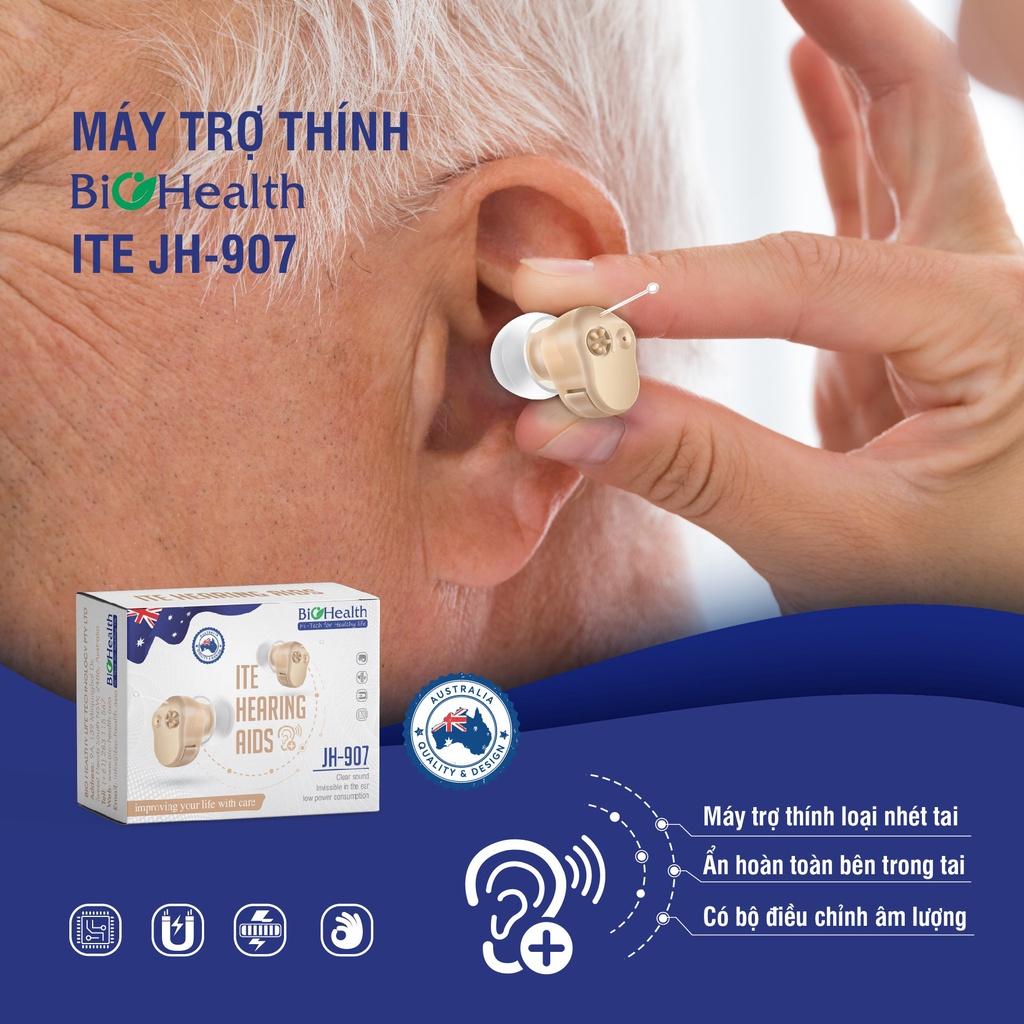 Máy trợ thính nhét tai ITE BioHealth JH-907 ẩn hoàn toàn trong tai giảm tiếng ồn hiệu quả