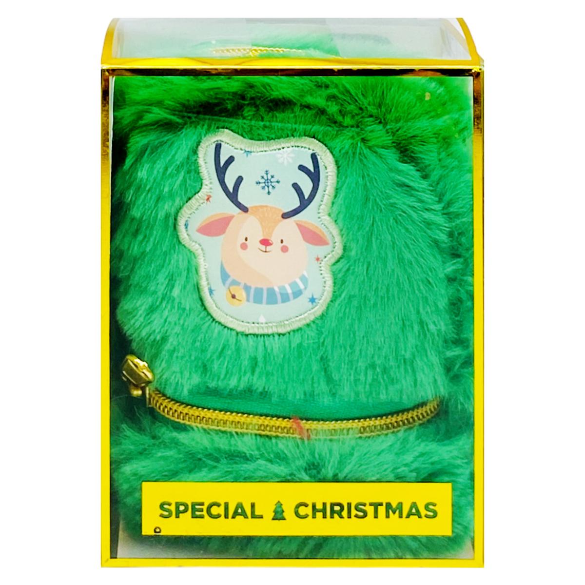 Bóp Viết Mini Giáng Sinh Kèm Sổ Tay Và Bút Bi - MP CH57014 - Màu Xanh Lá