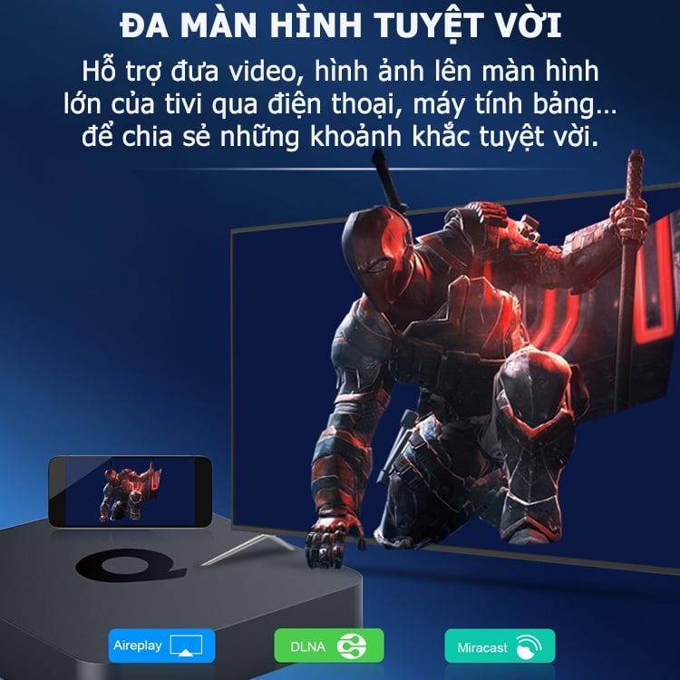 Smart box android tv Q mới có điều khiển giọng nói tiếng việt hỗ trợ bluetooth Wifi băng tần kép cài sẵn chương trình tivi và xem phim HD miễn phí vĩnh viễn - Hàng nhập khẩu