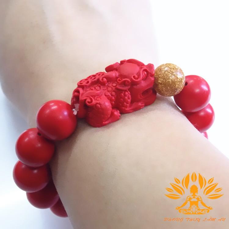 VÒNG TAY HỎA TỲ HƯU ĐÁ THIÊN NHIÊN TÌNH DUYÊN MAY MẮN TÀI LỘC TẶNG KÈM HỘP GẤM CAO CẤP TÌ HƯU