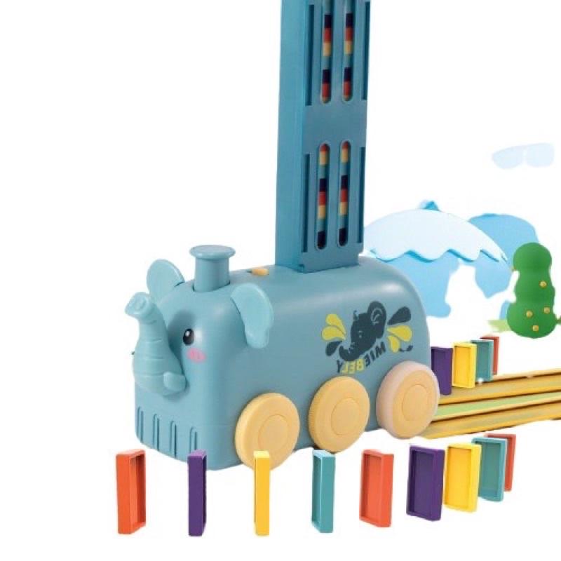 Đồ chơi đoàn tàu con voi xếp thả domino cho bé xếp hình lắp ráp giải trí phát triển trí thông minh