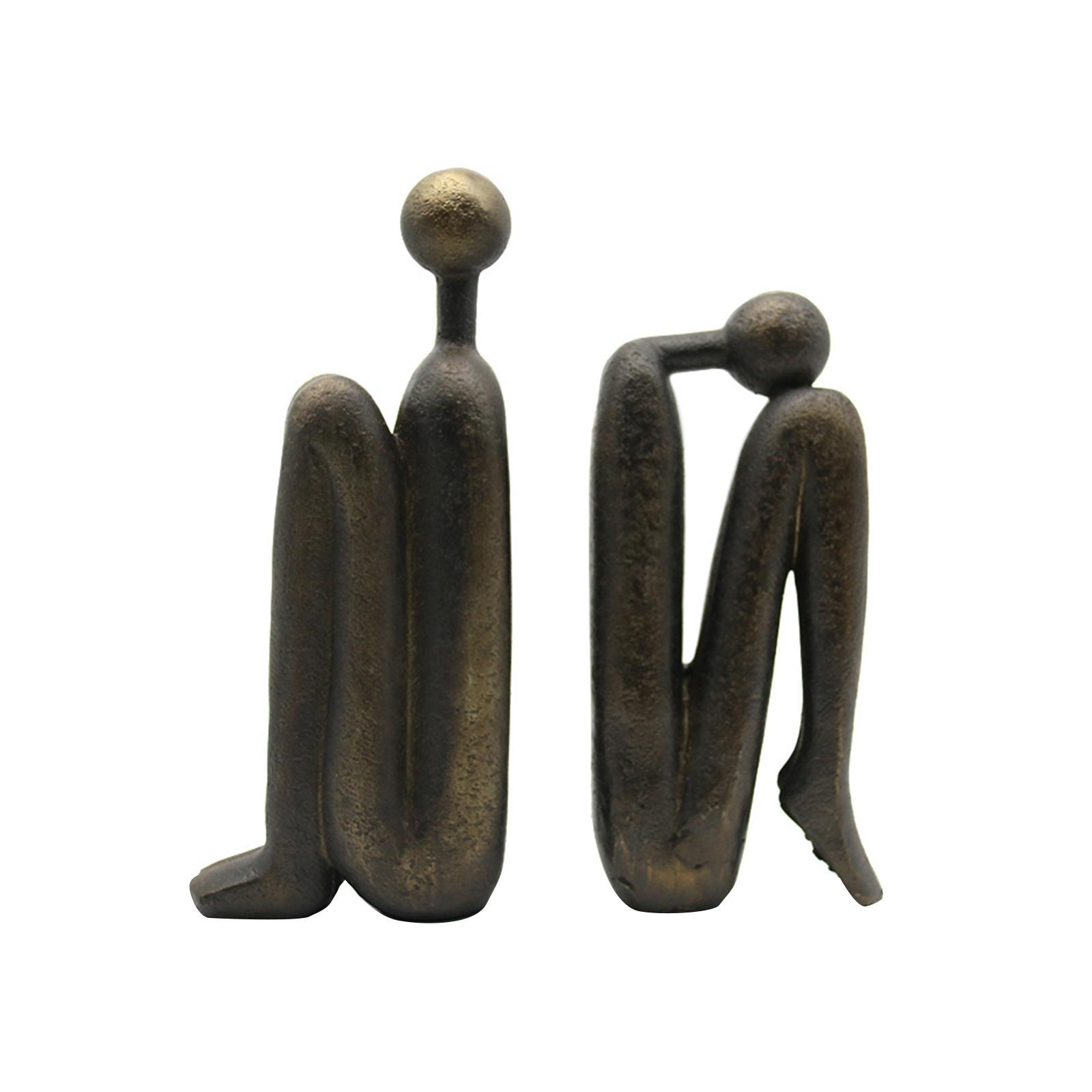 Thinker Bookends Figurine Bookend Sculpture Ornament Living Room Desktop Decorative Bookends Book Stand Nordic Bookends for Shelves