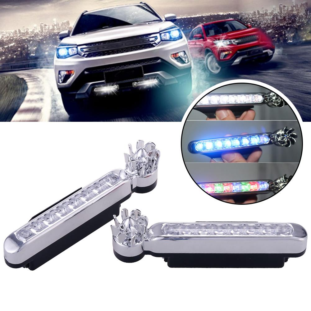 Combo 2 Đèn LED 8 Bóng Năng Lượng Gió Cho Xe Ô Tô