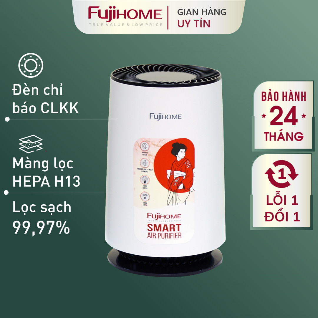 Màng lọc không khí Nhật Bản FUJIHOME bộ lọc bụi mịn PM2.5 - khử mùi - loại bỏ vi khuẩn vi rút cảm biến hiển thị màu sắc - Hàng Nhập Khẩu