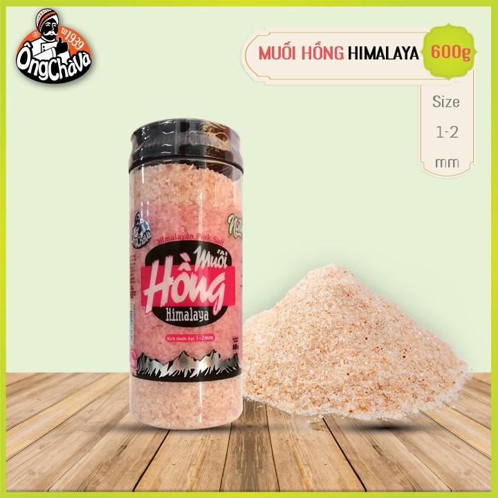 Hũ Muối Hồng Himalaya Ông Chà Và 600g (Size 1mm - 2mm) - Himalayan Pink Salt 600g