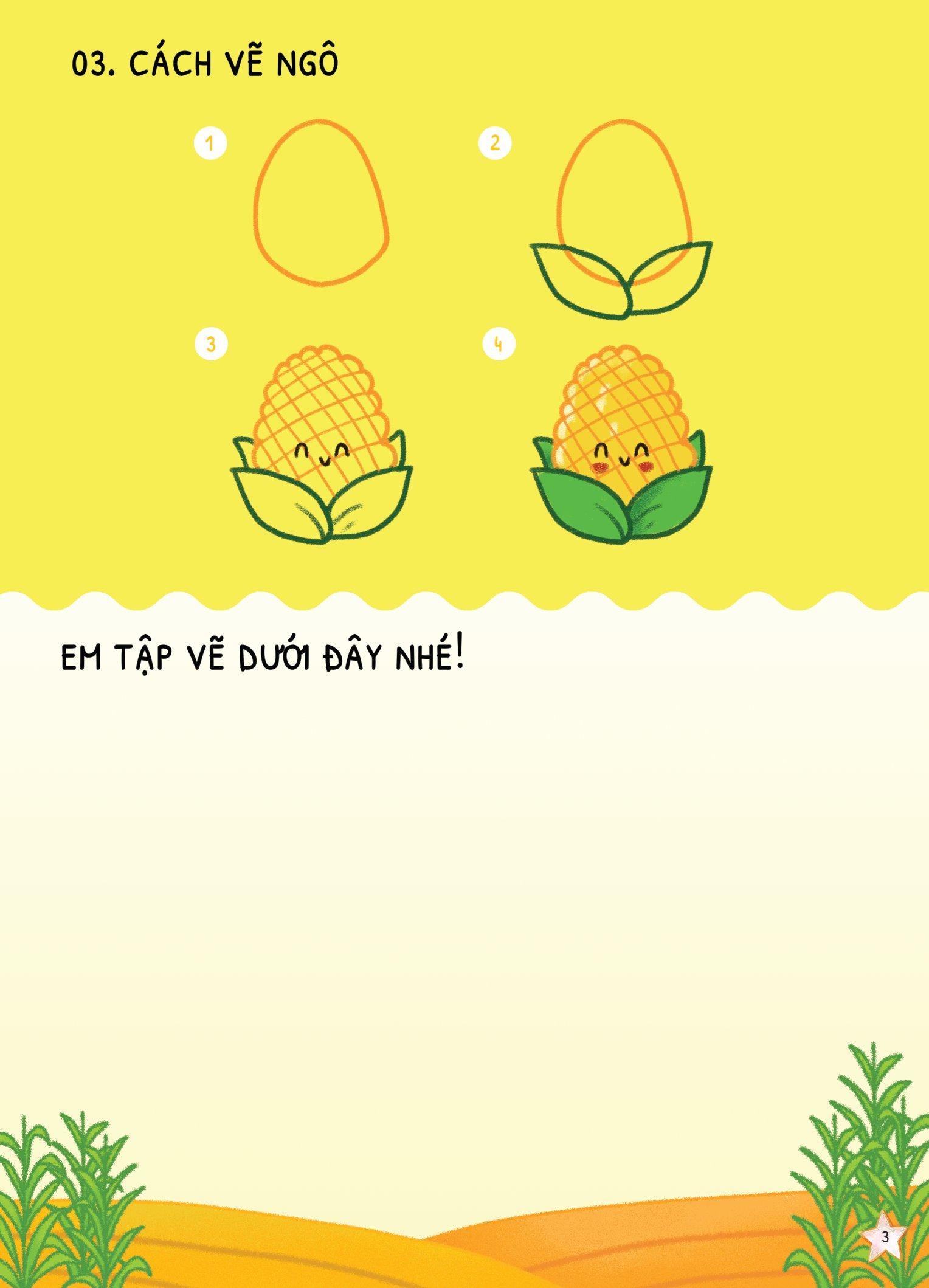 Dino Tập Vẽ - 4 Bước Vẽ Đơn Giản - Đồ Ăn