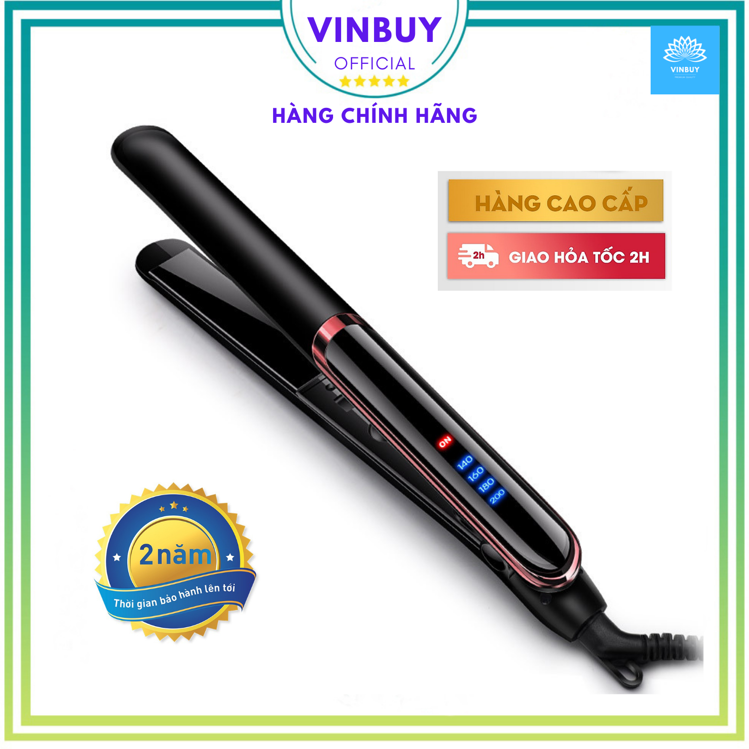 Máy UỐN, ÉP, LÀ Tóc Đa Năng 3 Trong 1 Cao Cấp Sang Trọng Kiểu Hàn Quốc - Kết Hợp Duỗi, Uốn, Tạo Kiểu Tóc Thông Minh – Dùng Cho Salon Tóc & Tại Nhà – Chính Hãng VinBuy