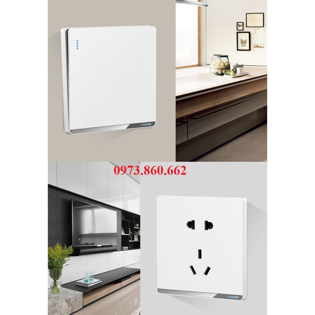 Ổ cắm công tắc trắng sữa cao cấp