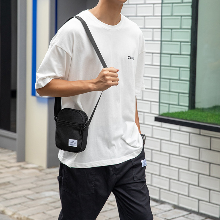 Túi Đeo Chéo Basic Messenger mini bag thời trang nam nữ unisex phong cách nhật bản đơn giản năng động dáng đứng chất vải dệt kim cao cấp chống nhăn chống xù nhỏ gọn tiện lợi đi chơi đi du lịch