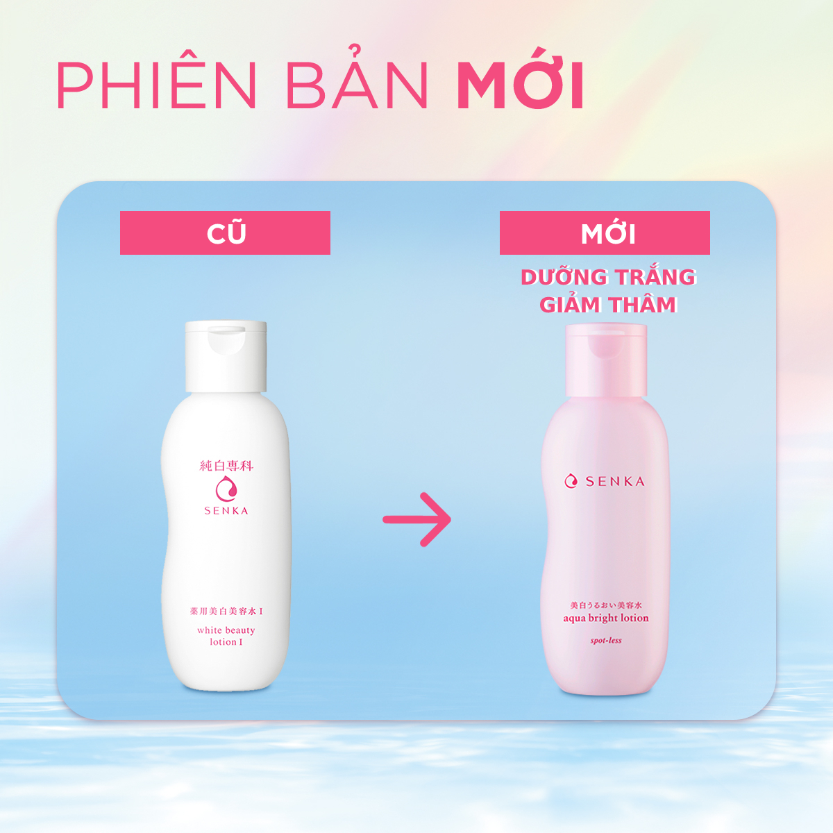 Lotion làm mềm và dưỡng trắng da Senka Aqua Bright 200ml