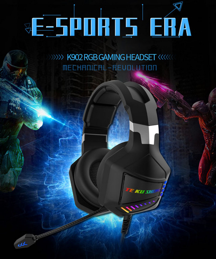 Tai Nghe Headphone Gaming K902 Có Dây, Led RGB, Âm Thanh Giả Lập 7.1 - Home and Garden