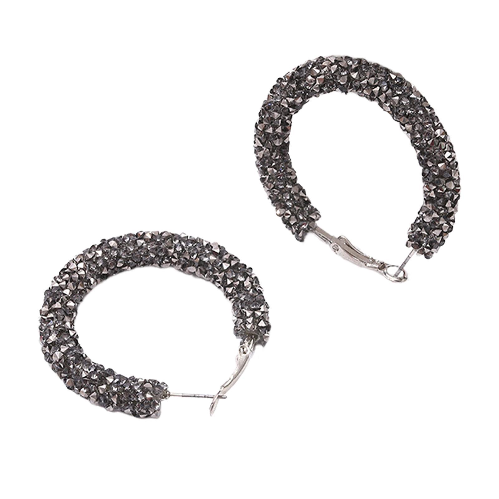 Hoop Earrings Simple Fashion Rhinestone Earrings for Daily Wear Dating Party
