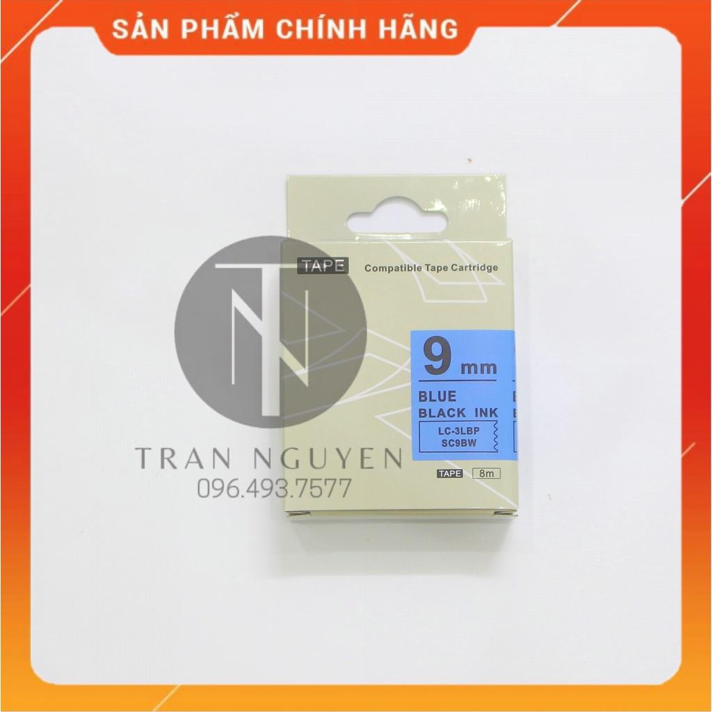 Nhãn in Tepra SC9BW (LC-3LBP) - Chữ đen nền dương 9mm x 8m - Hàng nhập khẩu