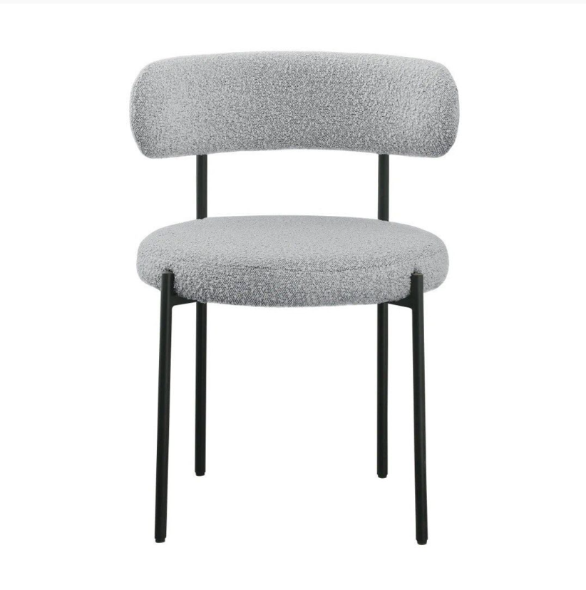 Ghế ngồi phòng ăn Juno Sofa DIAMOCT decor đệm bọc vải lông cừu chân sắt