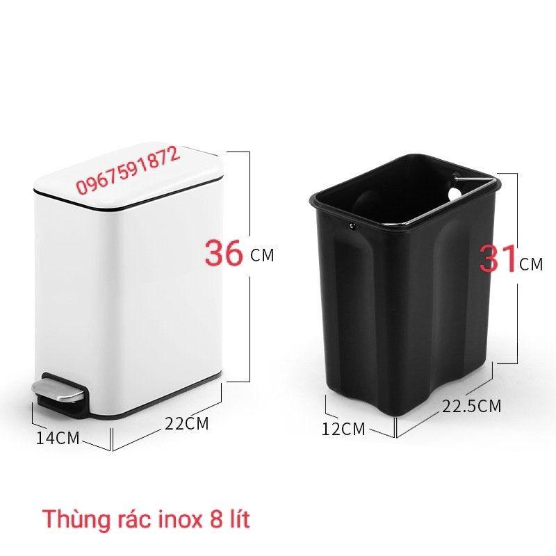 Thùng rác inox cao cấp 8 lít Thùng rác nhà vệ sinh mẫu mới 2023