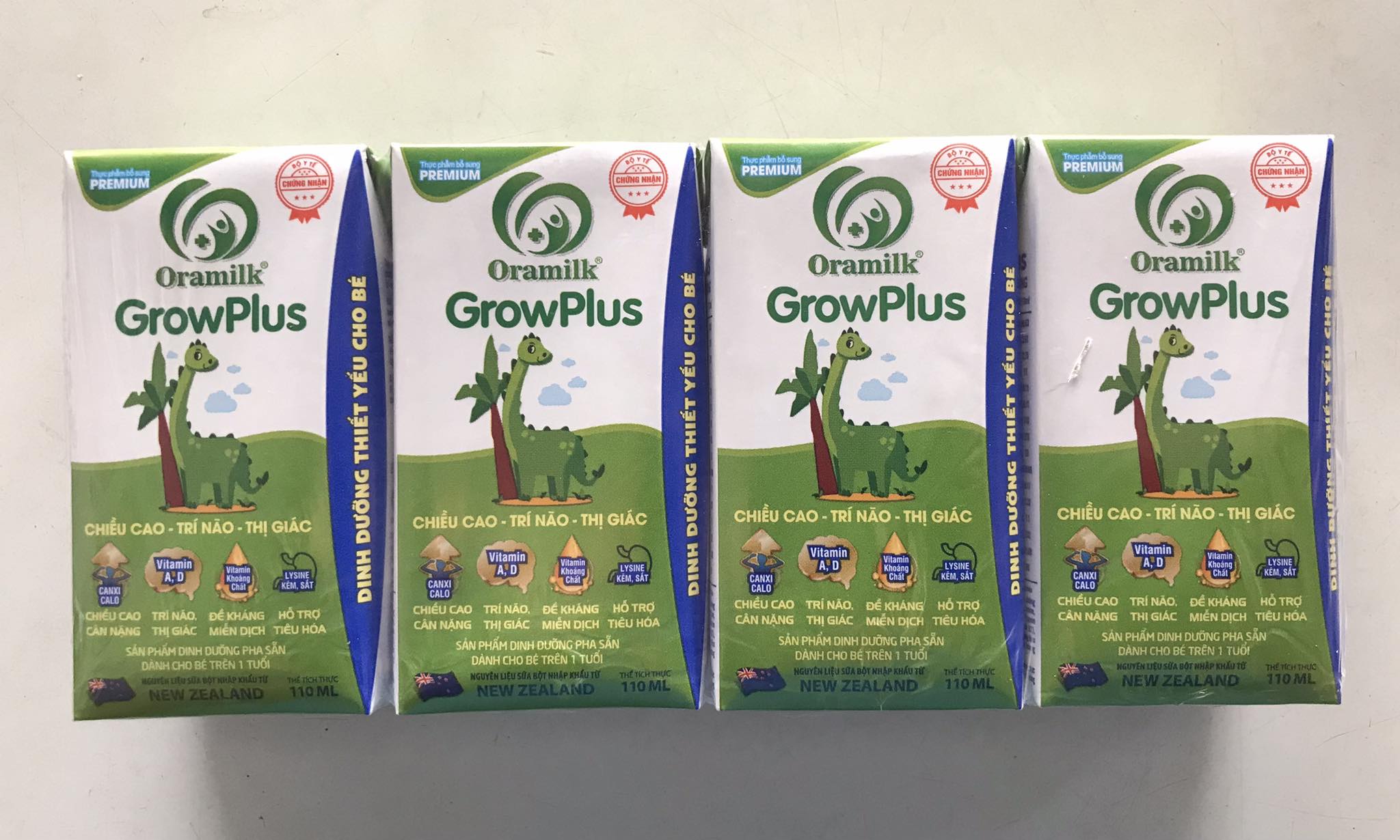 Combo 3 lốc sữa công thức pha sẵn Oracare Growplus 110ml - Giúp phát triển chiều cao, Trí não, Thị giác, dành cho trẻ trên 1 tuổi 