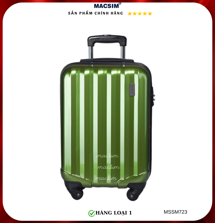 Vali cao cấp Macsim Smooire MSSM723 cỡ 20 inch màu xanh lá - Hàng loại 1