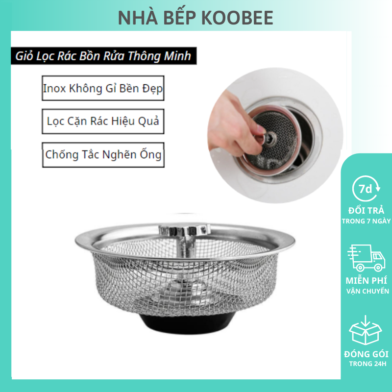 Nắp giỏ lọc rác nắp đậy bồn rửa chén giá tốt thoát nước nhanh, rọ lọc rác bồn rửa bát thông minh Inox cao cấp