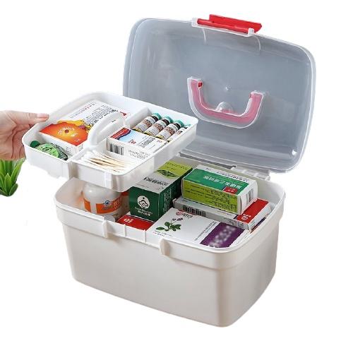 Hộp Thuốc Y Tế Gia Đình Cấp Cứu Nhiều Ngăn Nhựa Trong