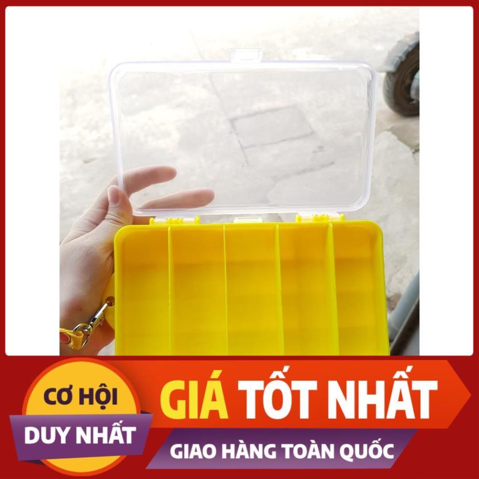 hộp đựng mồi 2 mặt màu vàng nhiều ngăn Shop đồ câu phía bắc