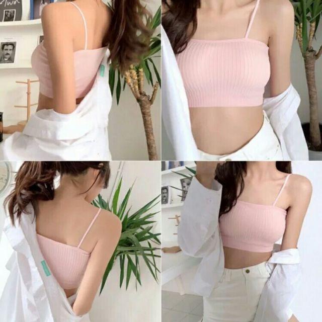 M192. Áo bra quây gân tăm, bra học sinh đệm mỏng mặc siêu thoải mái
