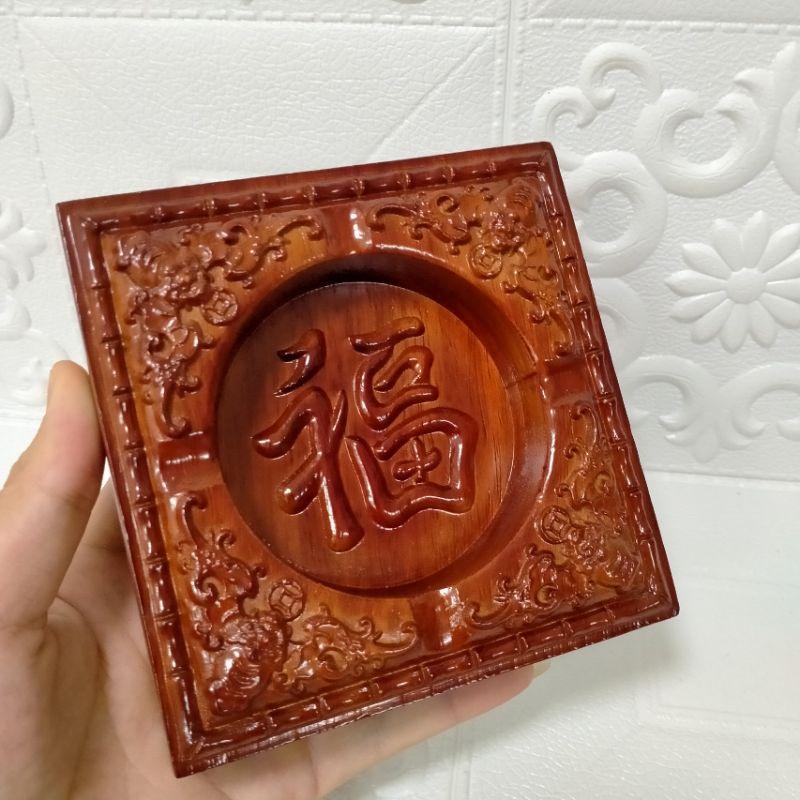 COMBO Bộ phụ kiện bàn trà gỗ hương: Hộp chè, Gạt tàn, ống tăm