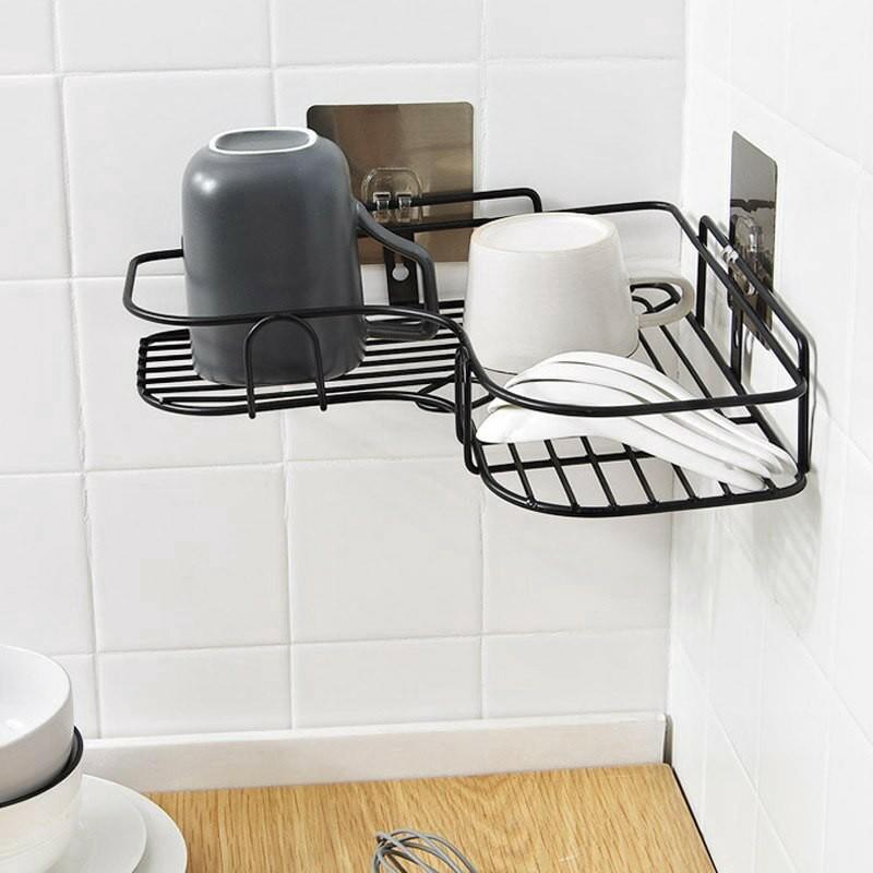 Kệ nhà tắm ,Kệ góc dính tường phòng tắm, nhà bếp cao cấp – Gắn siêu chắc không cần khoan tường