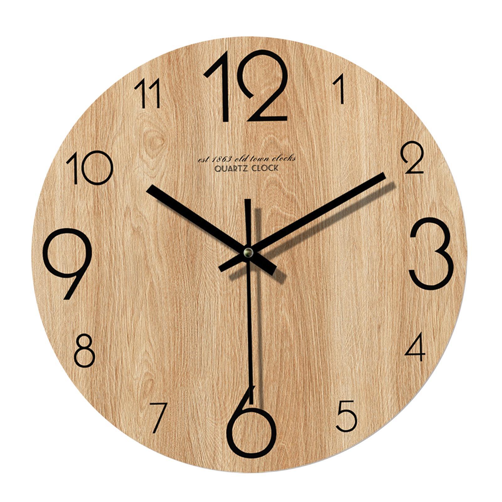 Wall Clock 12inch Fashion Non Ticking Clock for Bedroom Living Room Home