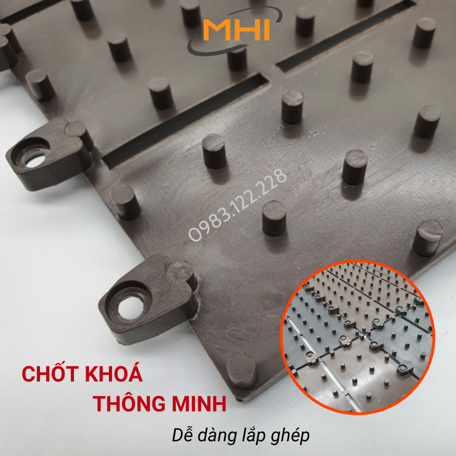 Vỉ lót sàn nhựa MHI-Special, Tấm nhựa trải sàn trang trí ban công / sân vườn / sân thượng; lót sàn chống trơn trượt nhà tắm / bể bơi - Hàng Việt Nam chất lượng cao