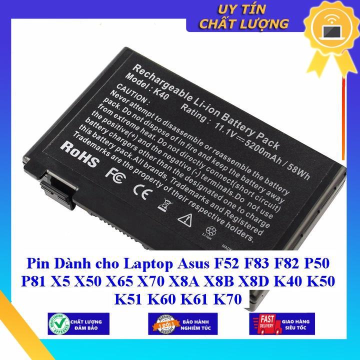 Pin dùng cho Laptop Asus F52 F83 F82 P50 P81 X5 X50 X65 X70 X8A X8B X8D K40 K50 K51 K60 K61 K70 - Hàng Nhập Khẩu  MIBAT50