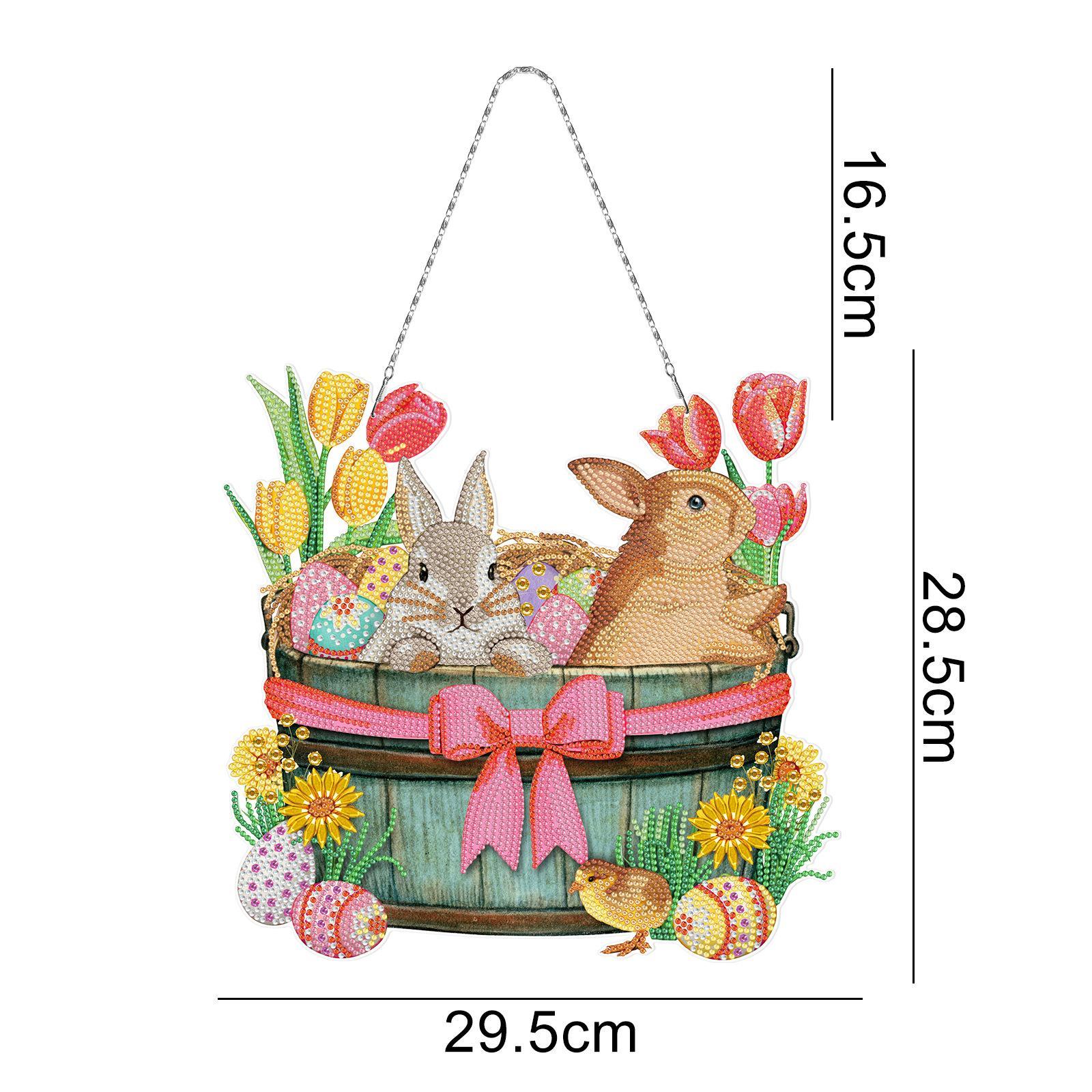 5D Diamond Paint Easter Bunny Hanging Ornament Window Decoration