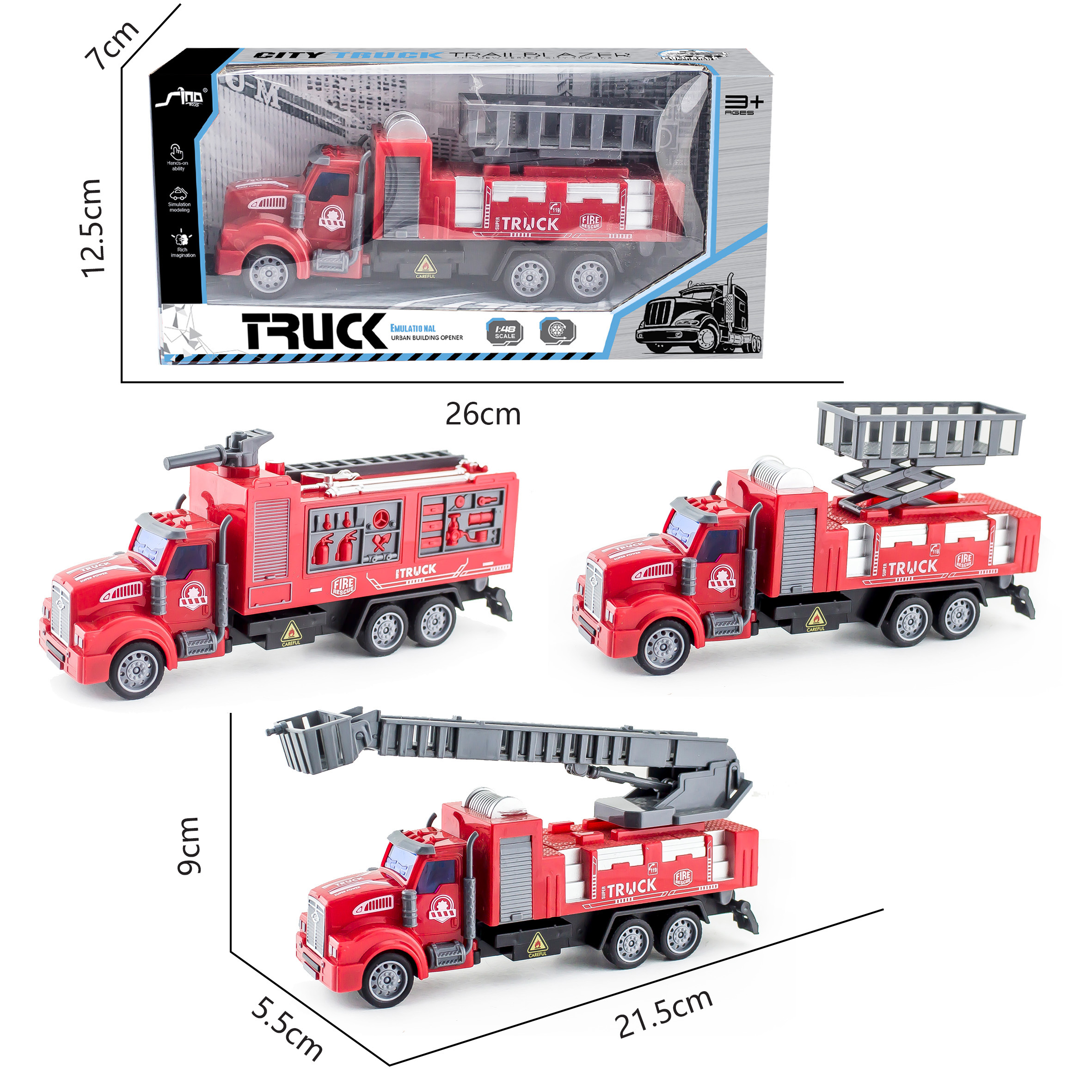 Đồ Chơi Mô Hình Tỷ Lệ 1:48 SINO314-1 – Xe Trớn Cứu Hỏa KN TOYS (Mẫu Ngẫu Nhiên)