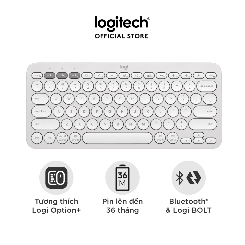 Bàn phím Bluetooth đa thiết bị Logitech Pebble Keys 2 K380s - Hàng chính hãng