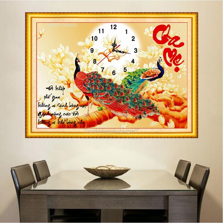 Tranh thêu chữ thập Cha mẹ 222789 - tự thêu