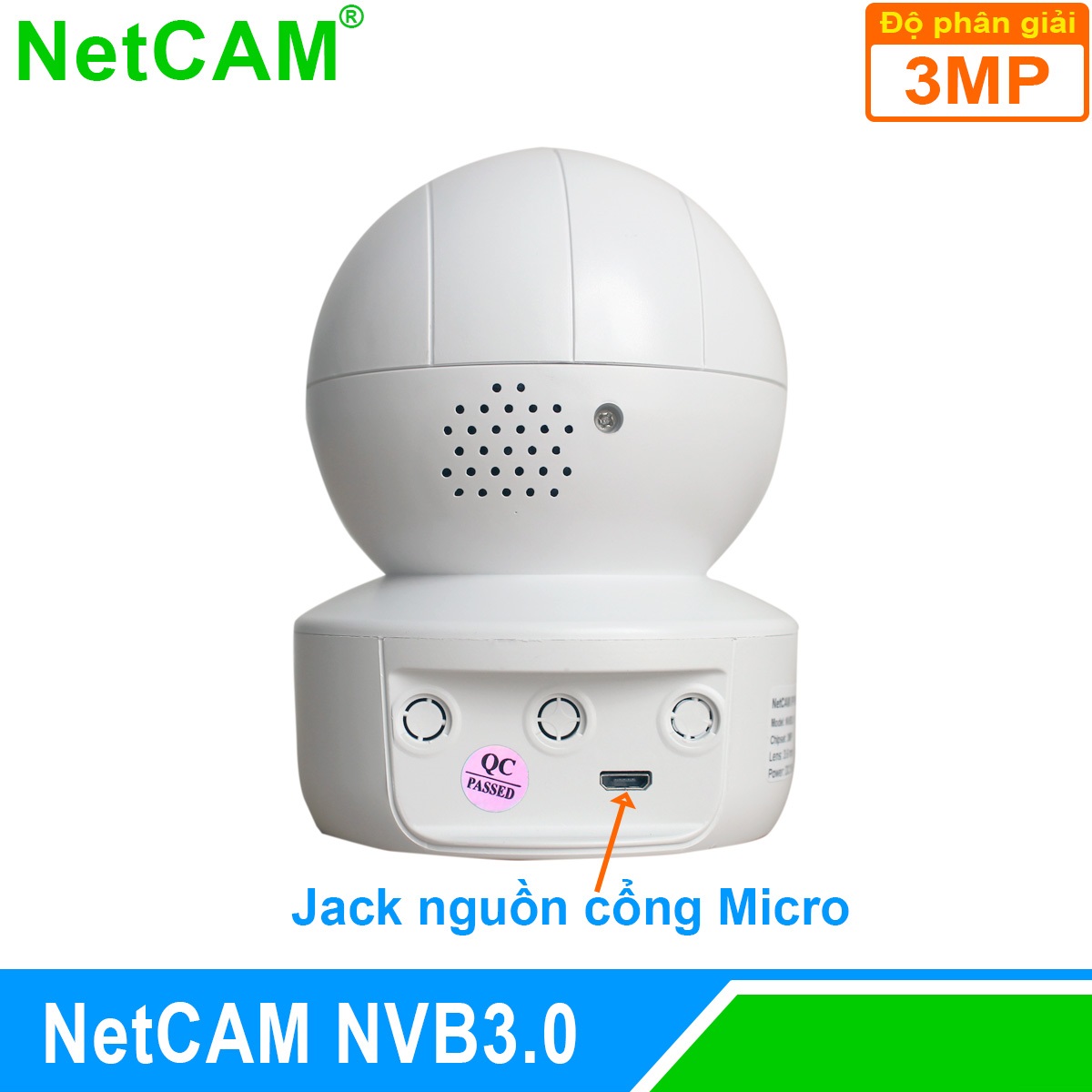 Camera IP WiFi Quay Quét 360 độ NetCAM NVB3.0, độ phân giải 3.0MP - Hàng Chính Hãng