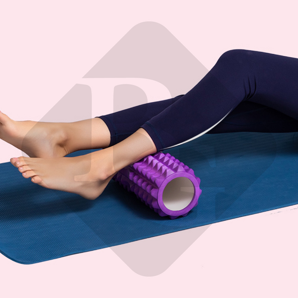 Combo Thảm Tập Yoga 6mm,Con Lăn Massage Ống Lăn Dãn Cơ Foam Roller BLUE- Bóng tập yoga size 65cm Tập Gym, Yoga, Thể Hình