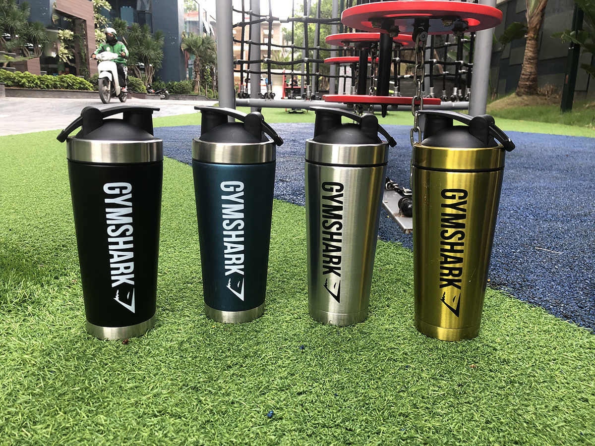 Bình Lắc Shaker - Bình Nước Inox Gym Shark Tập GYM Có Giữ Nhiệt