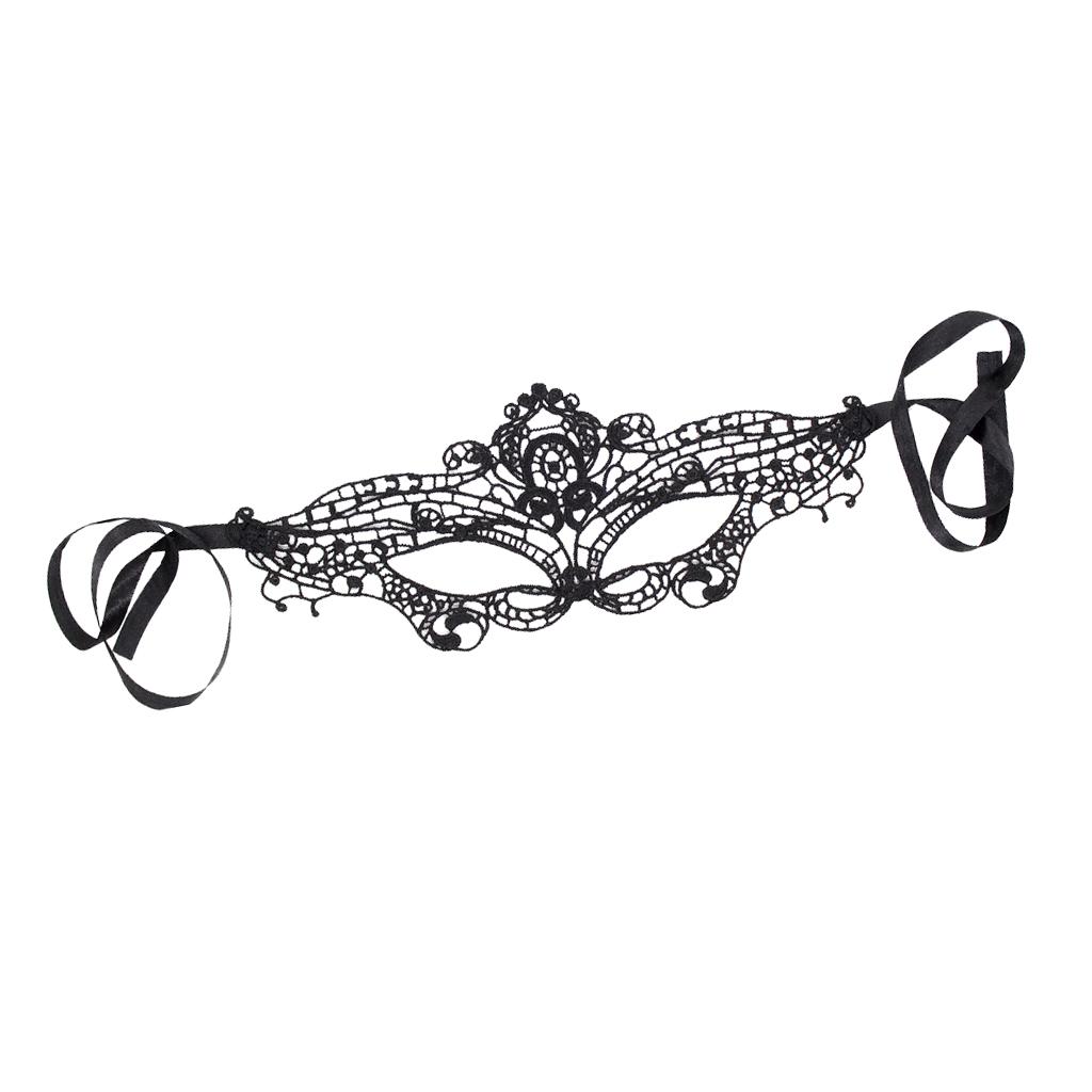 Gorgeous Venetian Black Lace Eye Mask Masquerade Fancy Dress Party Mask