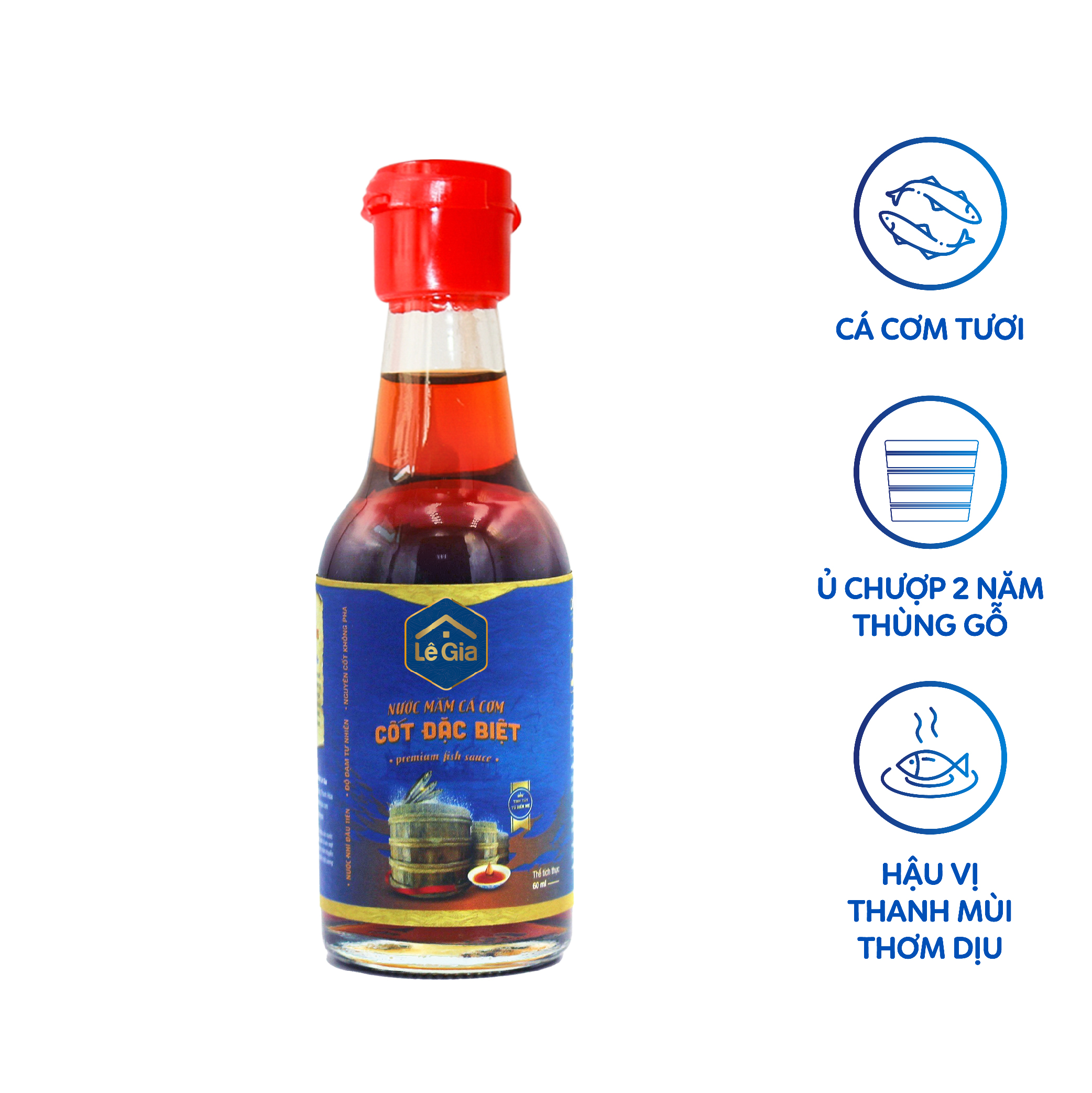 Nước mắm truyền thống Lê Gia - Cốt đặc biệt chai 60ml Thương hiệu: Lê Gia