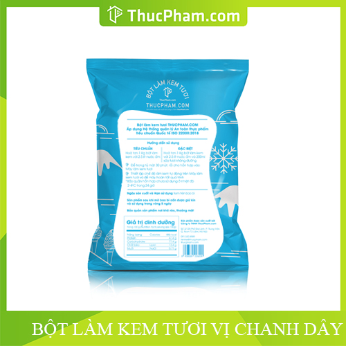 [ĂN BAO GHIỀN️] Bột Làm Kem Tươi THUCPHAMCOM Vị Chanh Dây 1kg - Công Thức Độc Quyền Hương Vị Mới, Không Gắt, Không Hắc