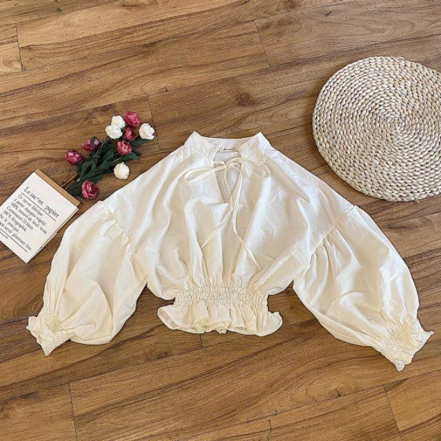 ÁO CROPTOP TAY BỒNG CHE KHUYẾT ĐIỂM KÈM BO EO CO GIÃN - CHENTOP A - 0005
