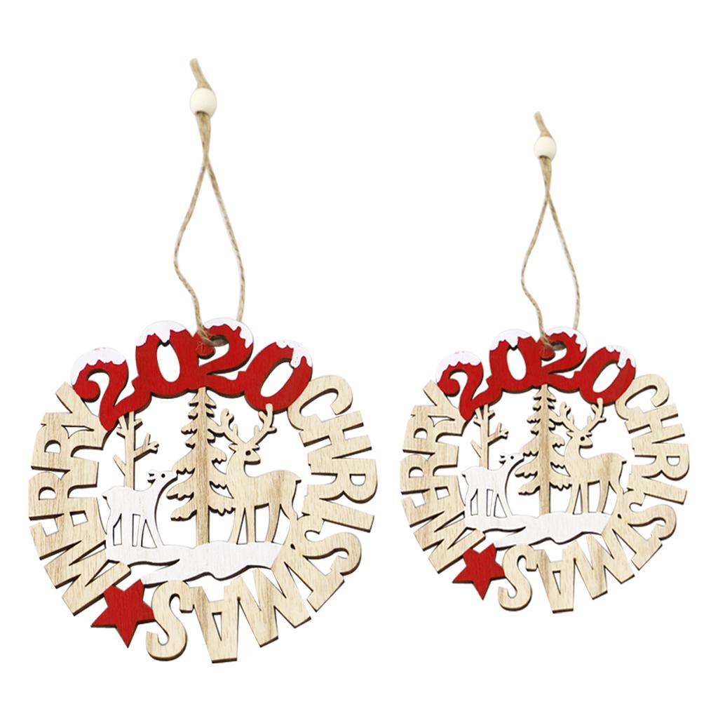 2020 Năm Mới Xmas Gỗ Mặt Dây Chuyền Cây Giáng Sinh Gỗ Thủ Công Giáng Sinh Trang Trí