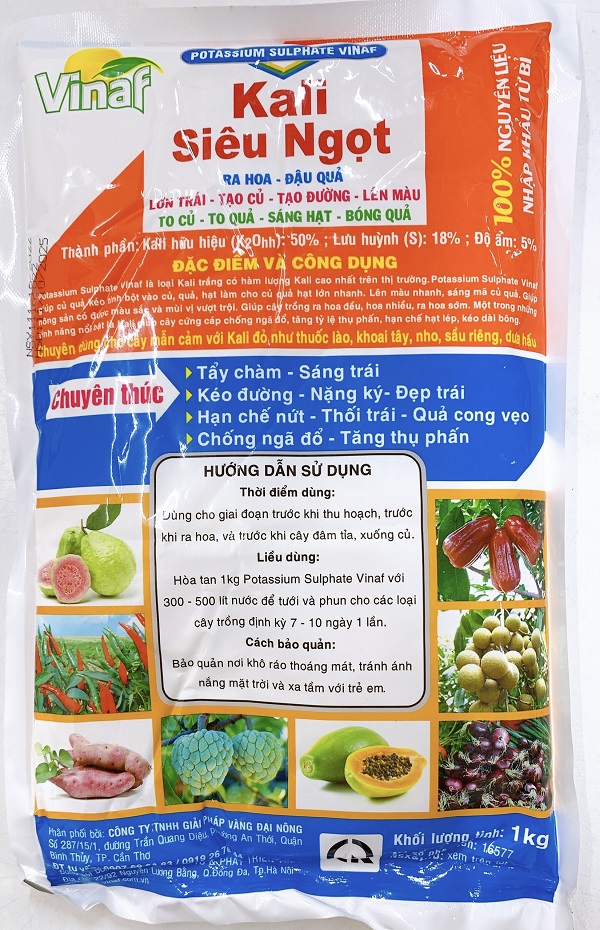 Phân Bón Kali Siêu Ngọt - Kali Trắng Siêu Ngọt - Gói 1Kg