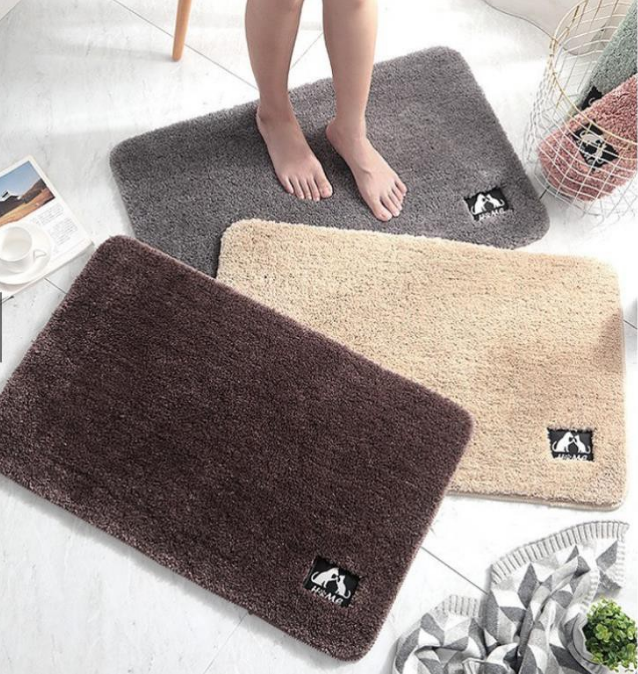 Thảm lau chân len mịn hình bàn chân thấm hút tốt size 38*58, thảm nhà tắm, phòng khách GD701-TBanChan