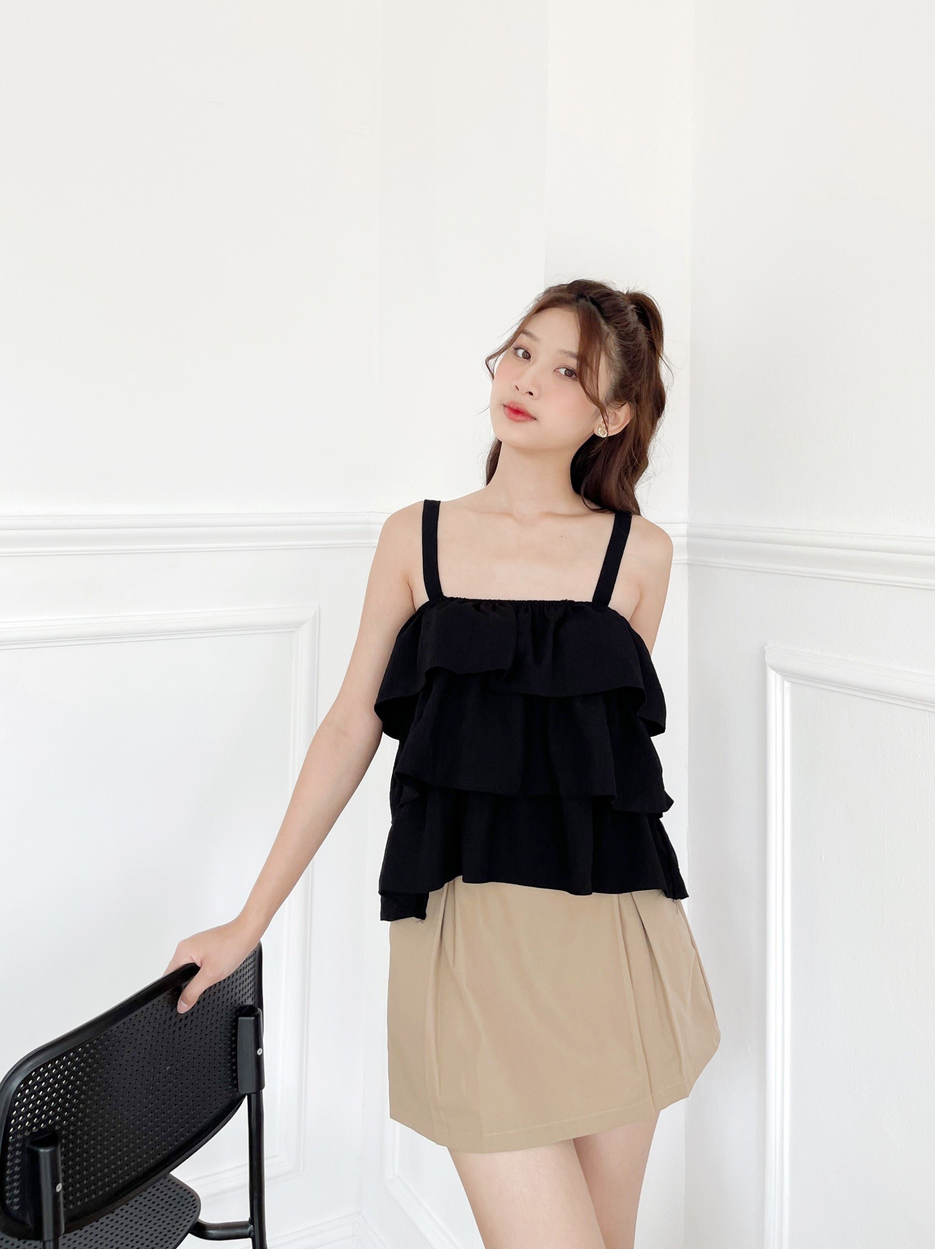 YU CHERRY | Áo nữ Linen Layer Cami Top YA367