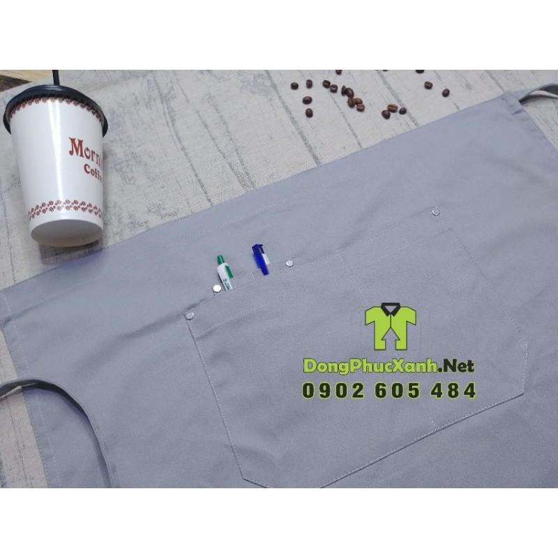 Tạp Dề Yếm Màu Xám Ghi
